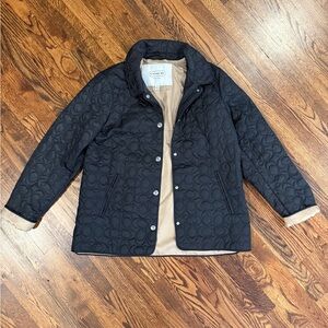 Coach Black & Tan Quilted Jacket